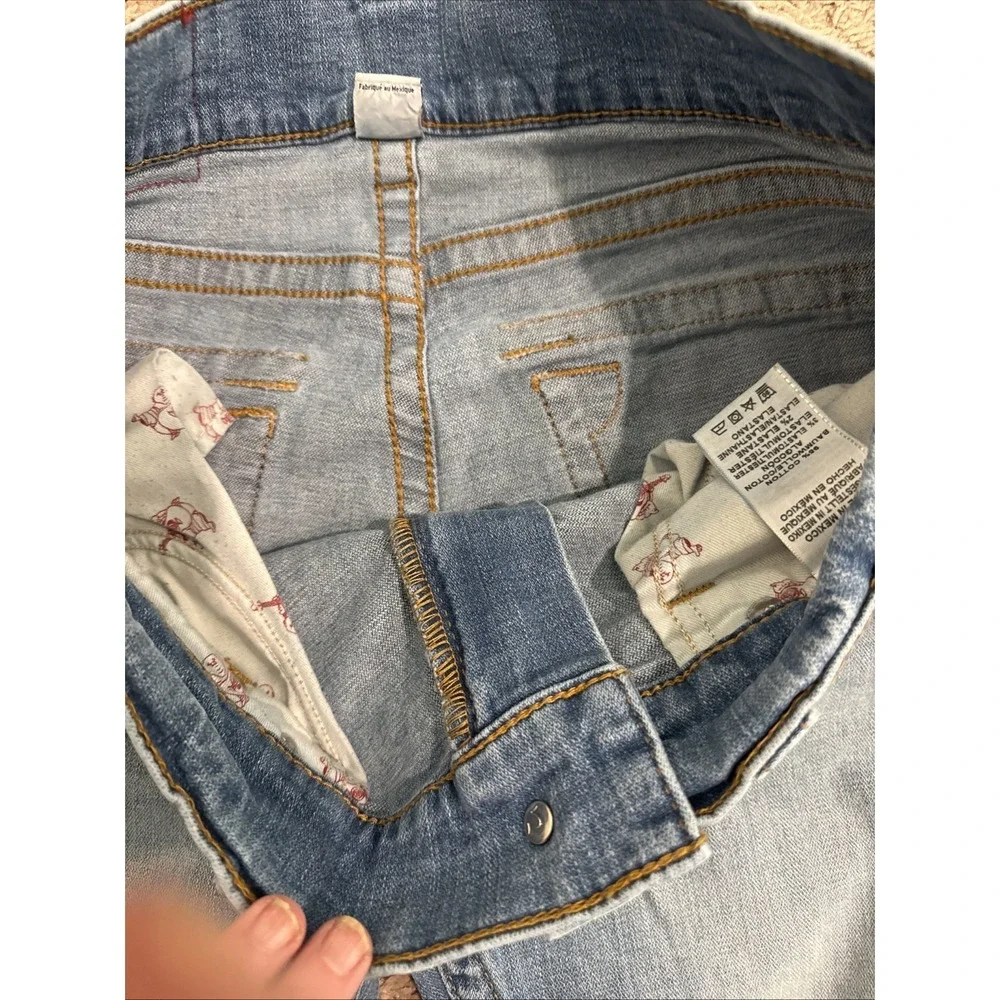 True Religion Jeans Men's 32in Blue Ricky Big T Flap Straight Leg Denim